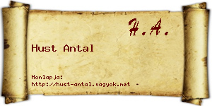 Hust Antal névjegykártya